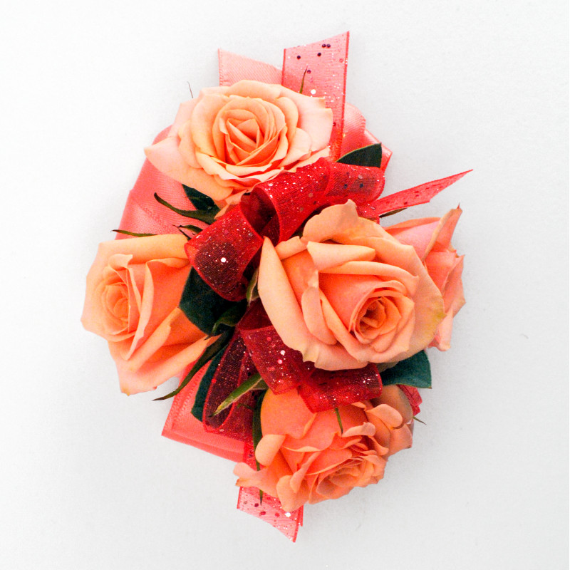 Best Selling Spray Rose Corsage Spicy Peach - Same Day Delivery