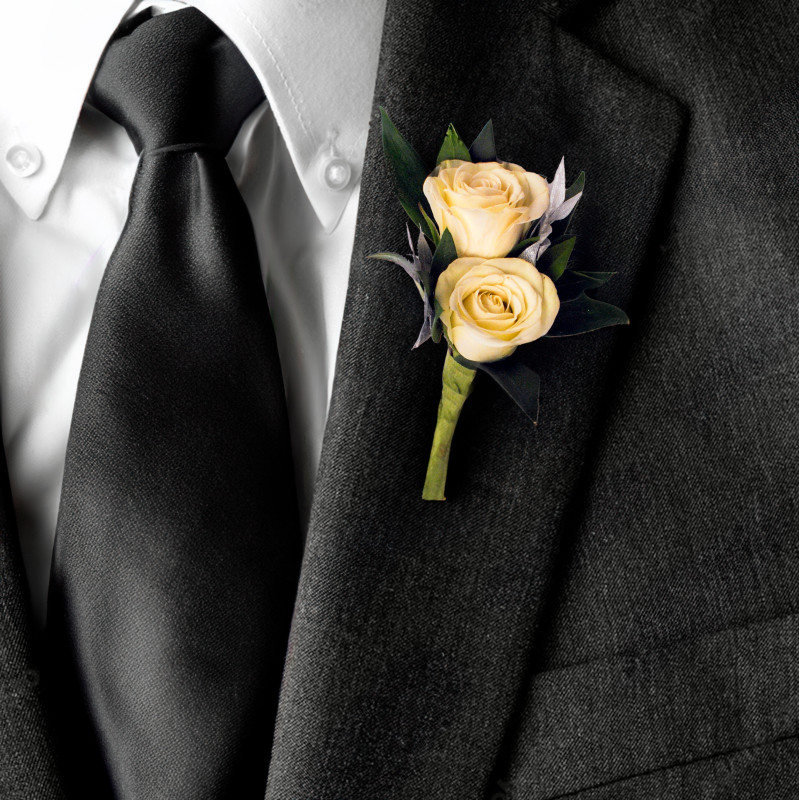 Modern Glam Spray Rose Boutonniere - Same Day Delivery