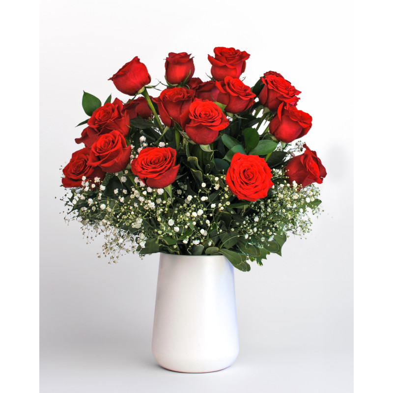 Modern Love Double Dozen Red Rose Bouquet - Same Day Delivery