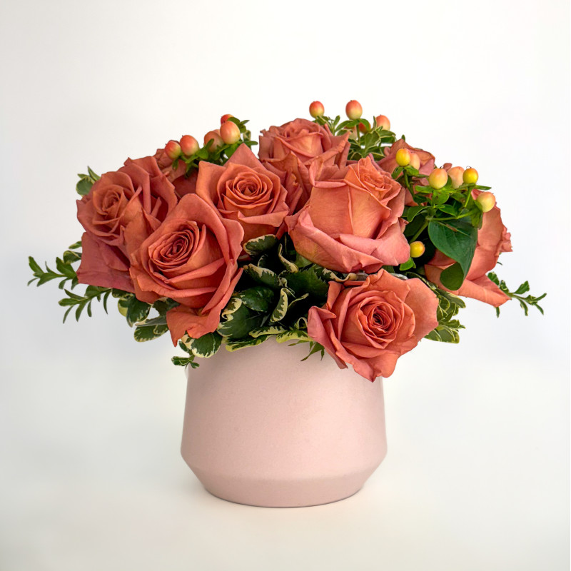 Blushing Barista Rose Bouquet - Same Day Delivery