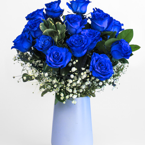 Modern Love Double Dozen Blue Rose Bouquet