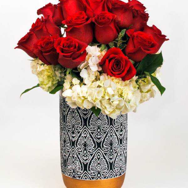 Love in Bloom Grande Red Rose and Hydrangea Bouquet