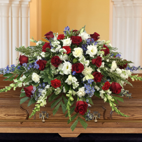 Red White and Blue Casket Spray