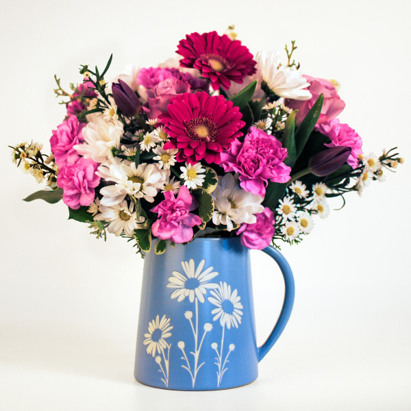 Joyful Daisy Pitcher Bouquet