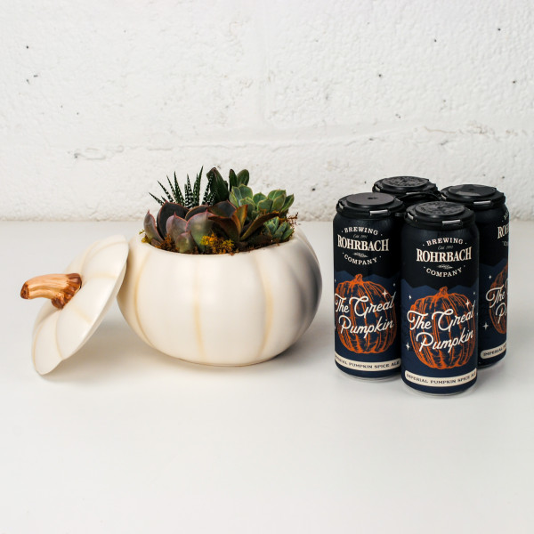Pumpkin Beer and Planter Duo