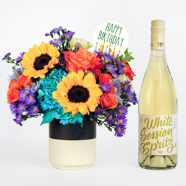 Happy Birthday Blooms and Bubbly Duo