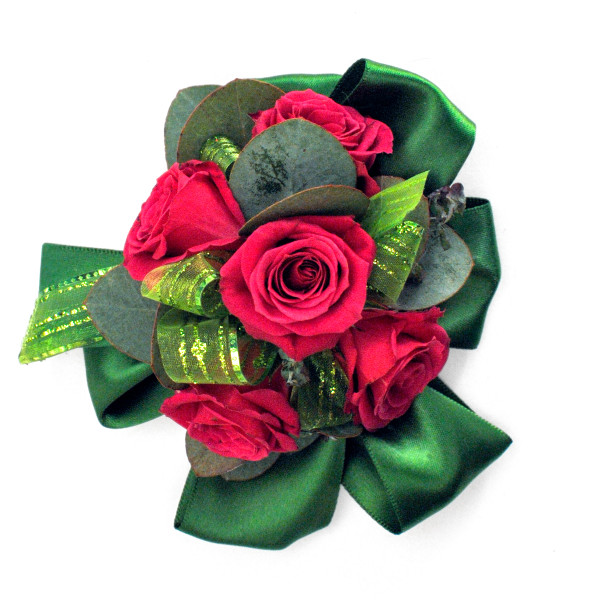 Fairytale Spray Rose and Eucalyptus Corsage