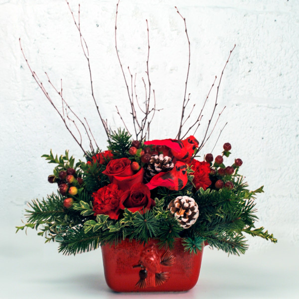 Cardinal Christmas Centerpiece