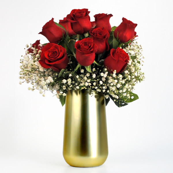 Golden Love Dozen Roses