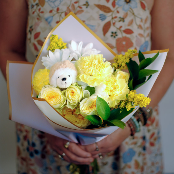 Sunny Hedgehog Hug Bouquet