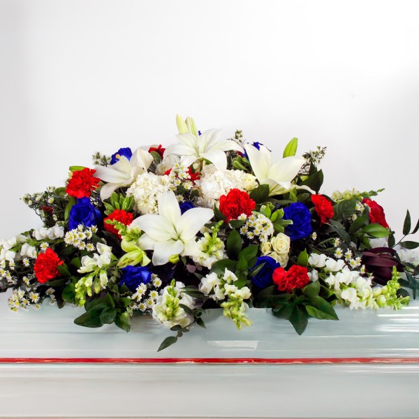 Stars and Stripes Remembrance Casket Spray