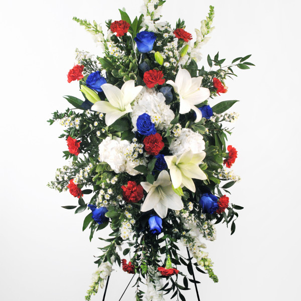 Stars and Stripes Condolence Easel Spray 