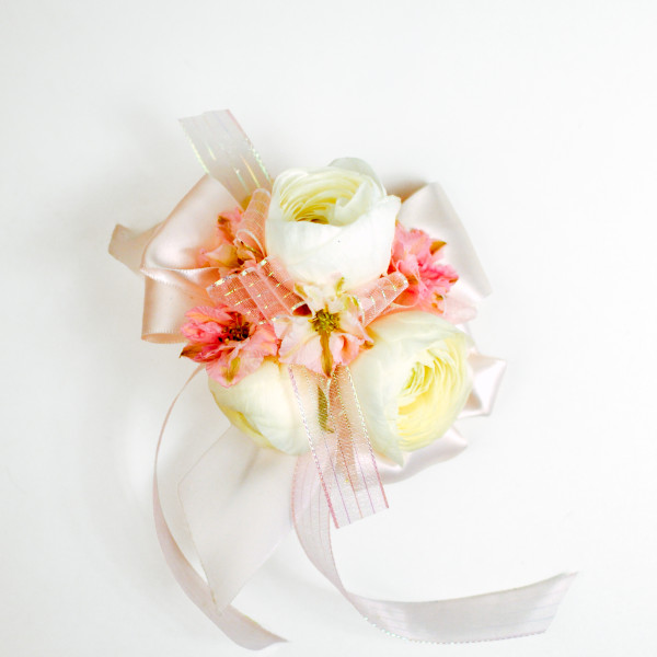 Champagne Blush Ranunculus Wrist Corsage