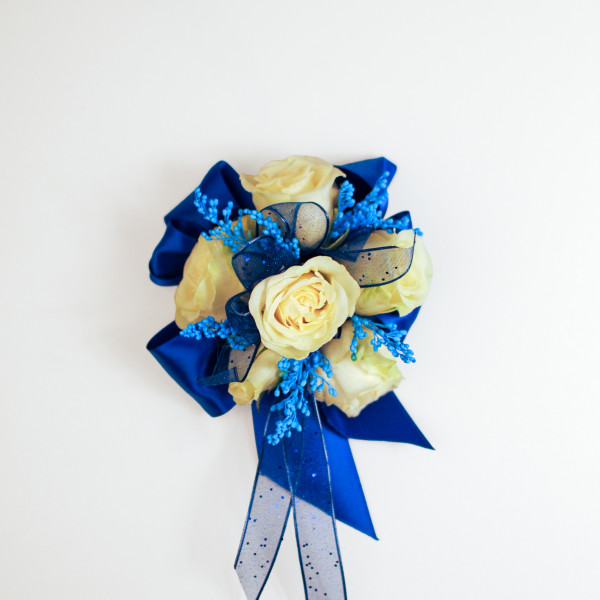 Electric Blue Wrist Corsage