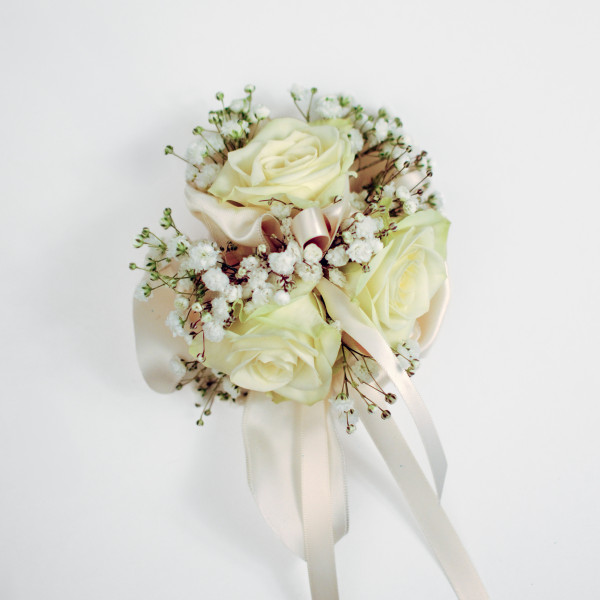 Ivory Cloud Wrist Corsage