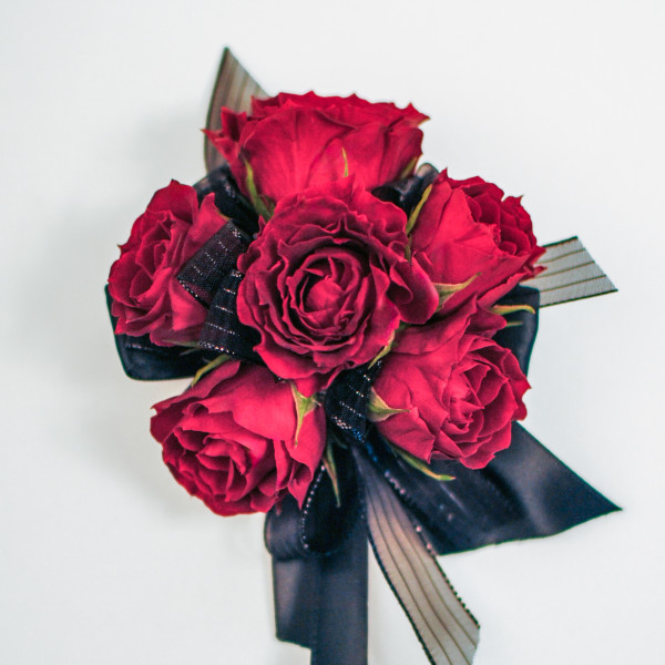 Crimson Noir Wrist Corsage