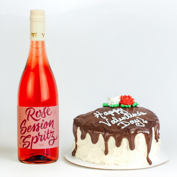 Rose Spritz and Cannoli Heart Cake Duo