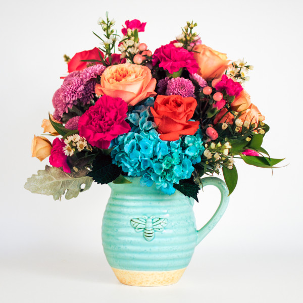 Bee Happy Pitcher Bouquet