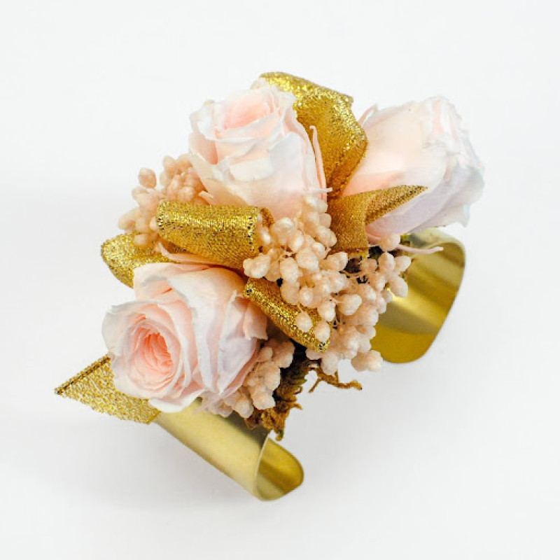 Timeless Cuff Corsage Blush Gold - Same Day Delivery