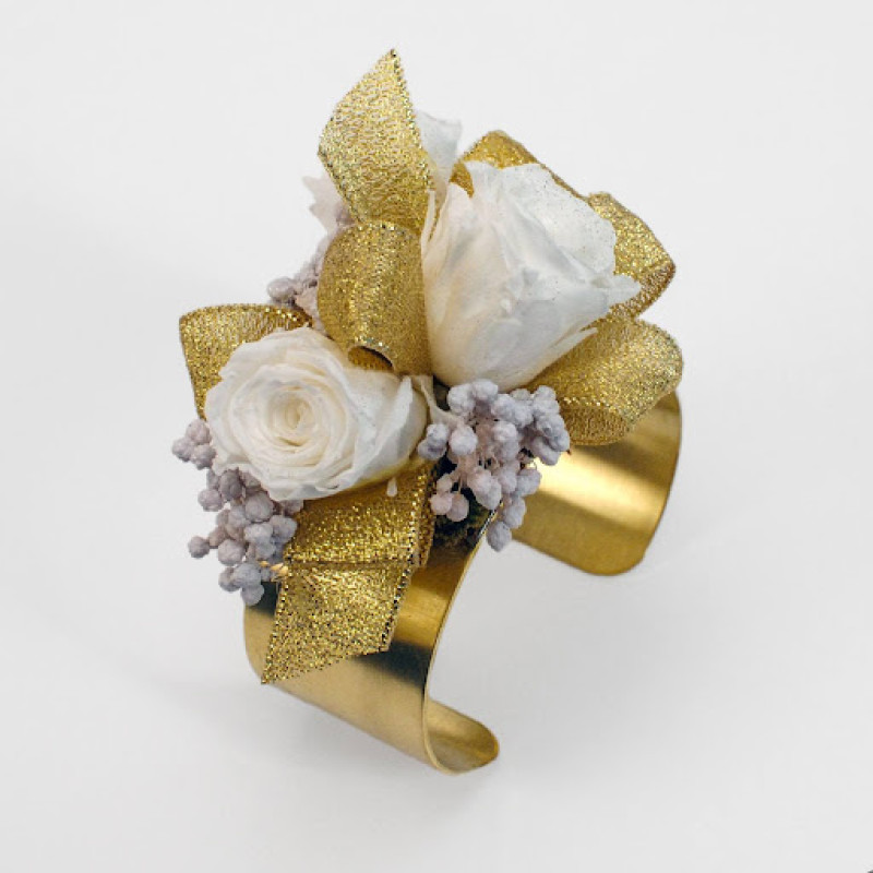 Timeless Cuff Corsage White Gold - Same Day Delivery