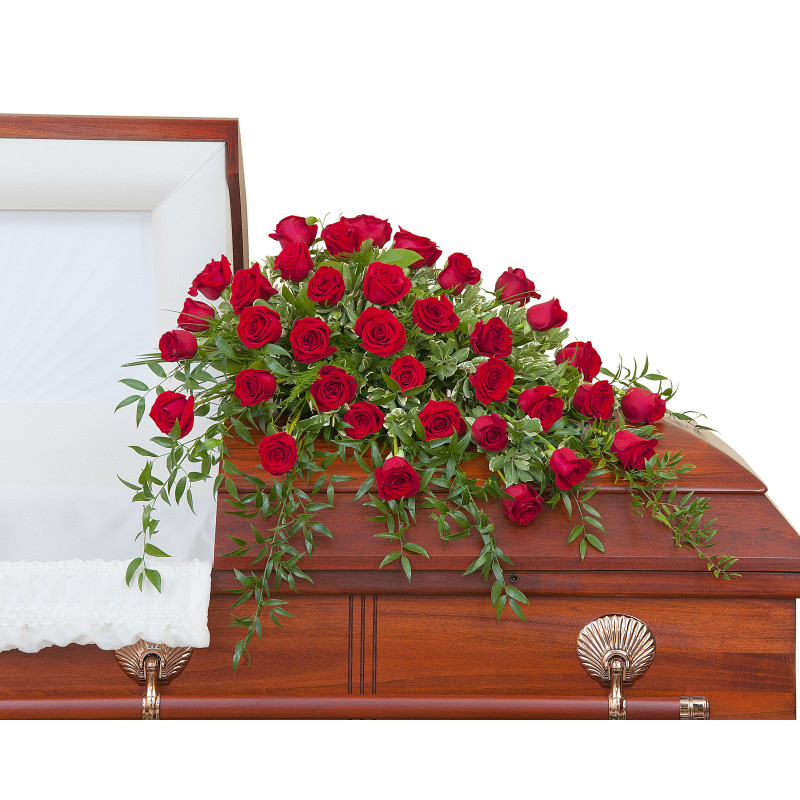 Red Rose Casket Spray - Same Day Delivery