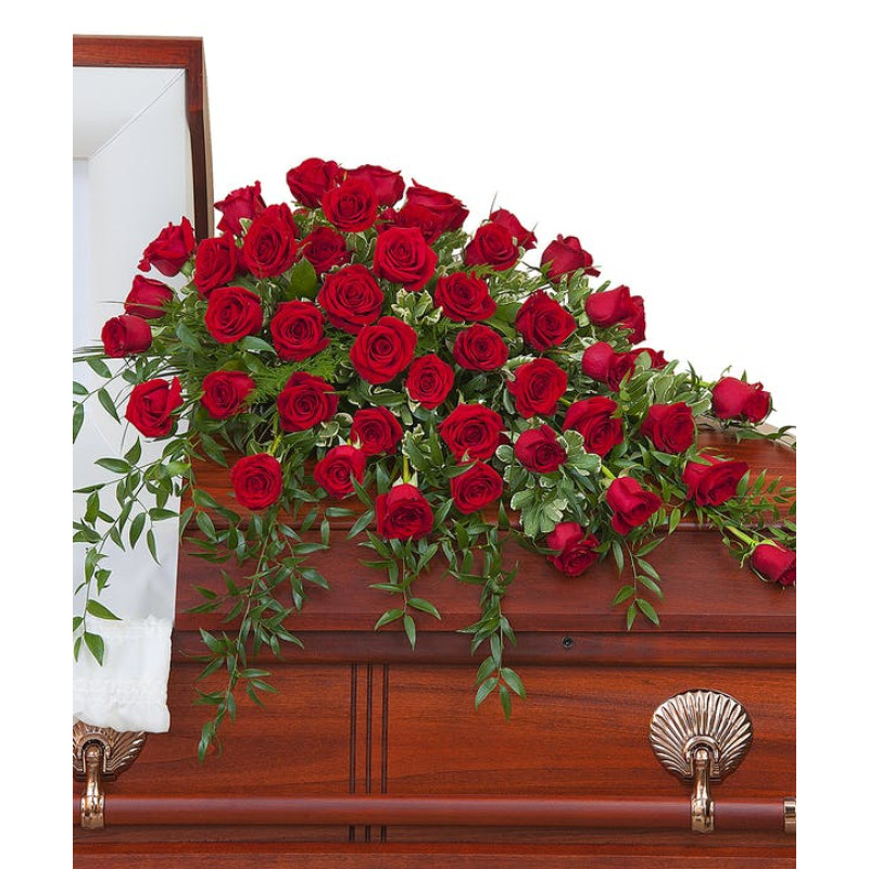 Red Rose Casket Spray - Same Day Delivery