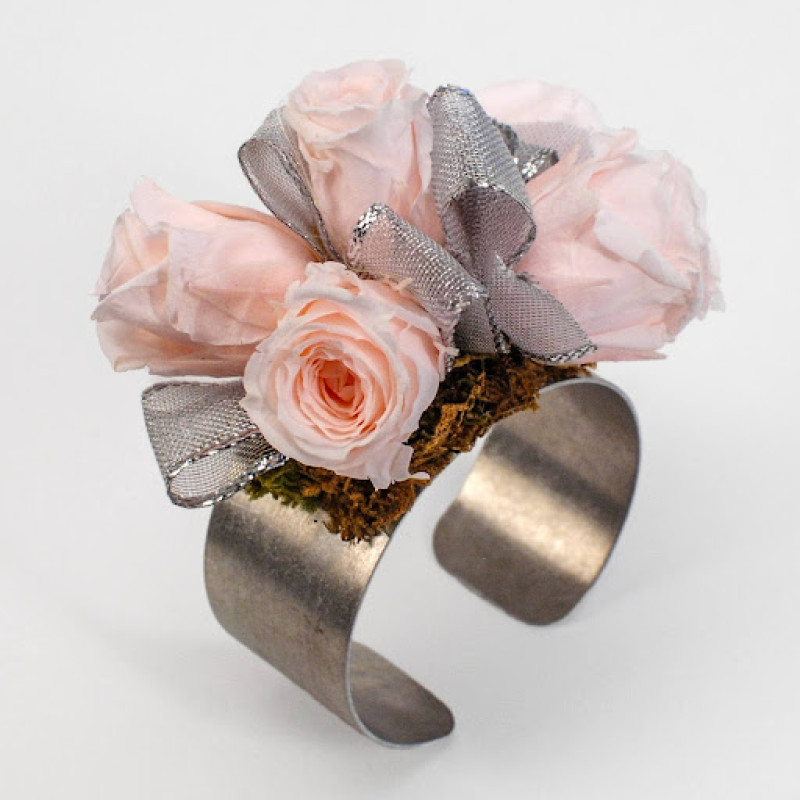 Timeless Cuff Corsage Blush Silver - Same Day Delivery