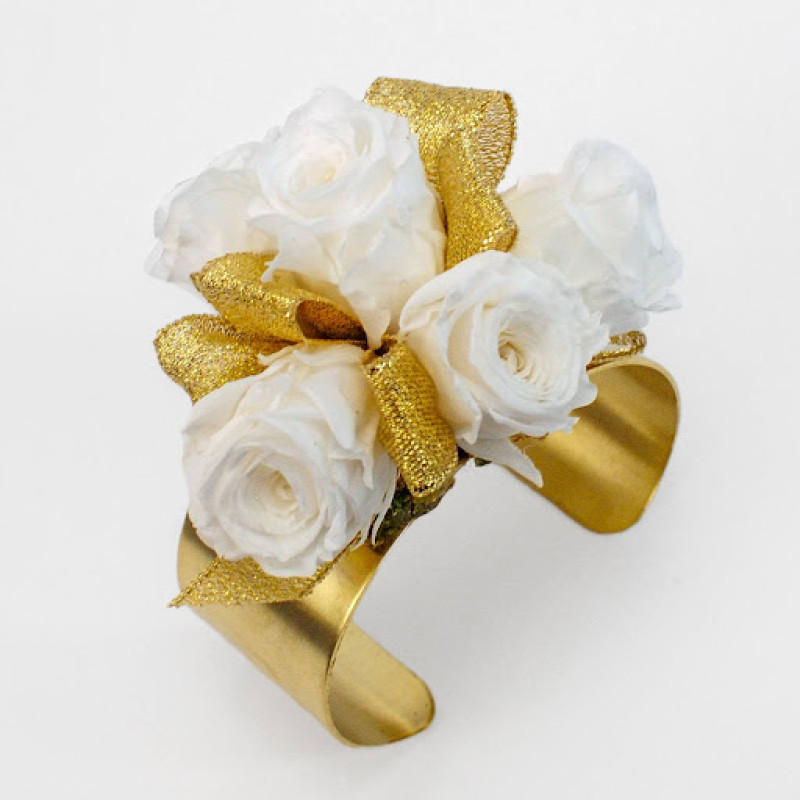 Timeless Cuff Corsage White Gold - Same Day Delivery