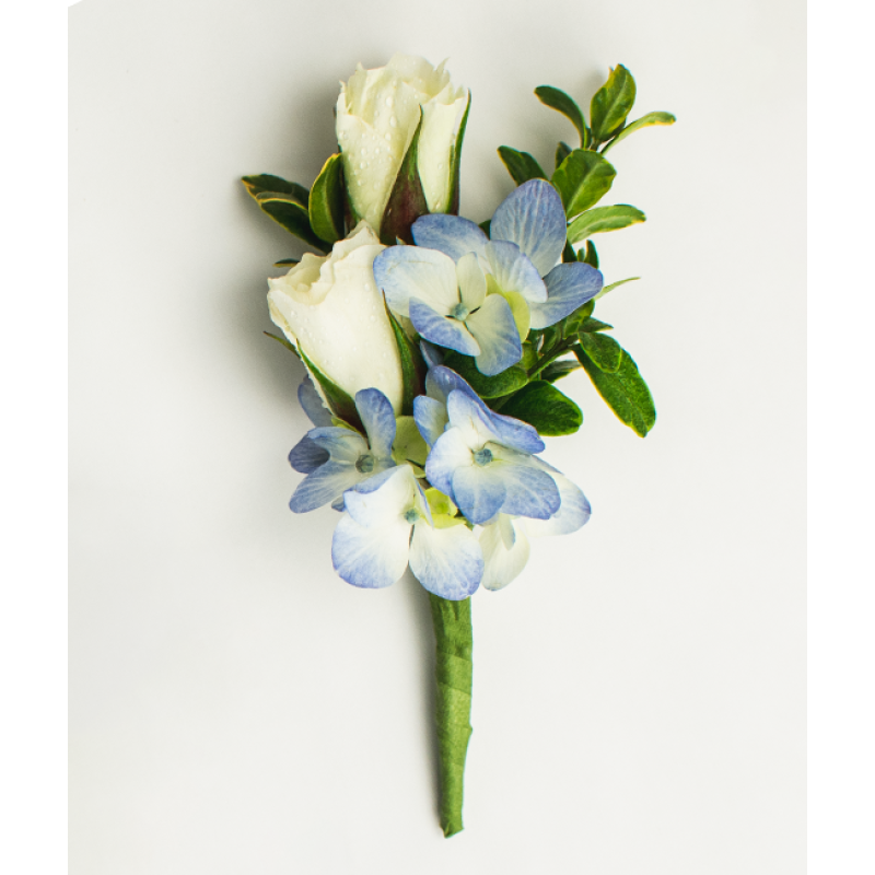 Bright Blue Boutonniere - Same Day Delivery