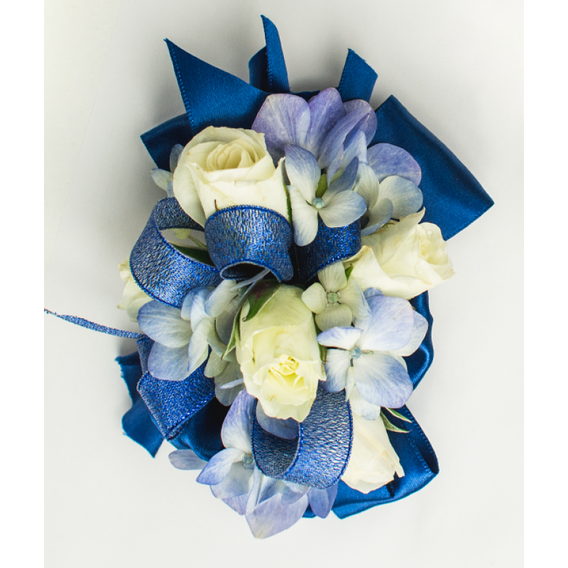Bright Blue Corsage - Same Day Delivery