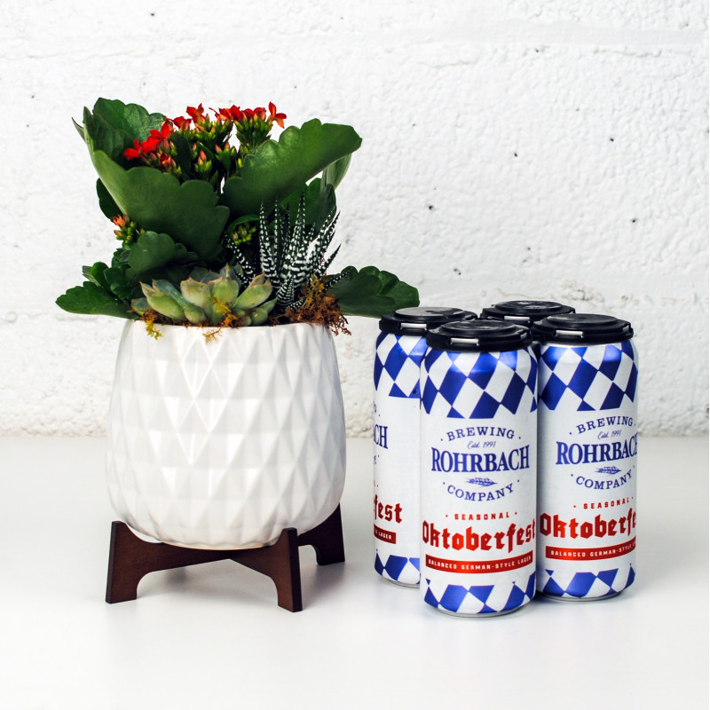 Oktoberfest Planter and Beer Duo - Same Day Delivery
