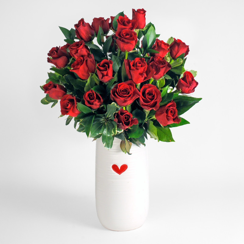 Red Rose Valentine Double Dozen - Same Day Delivery