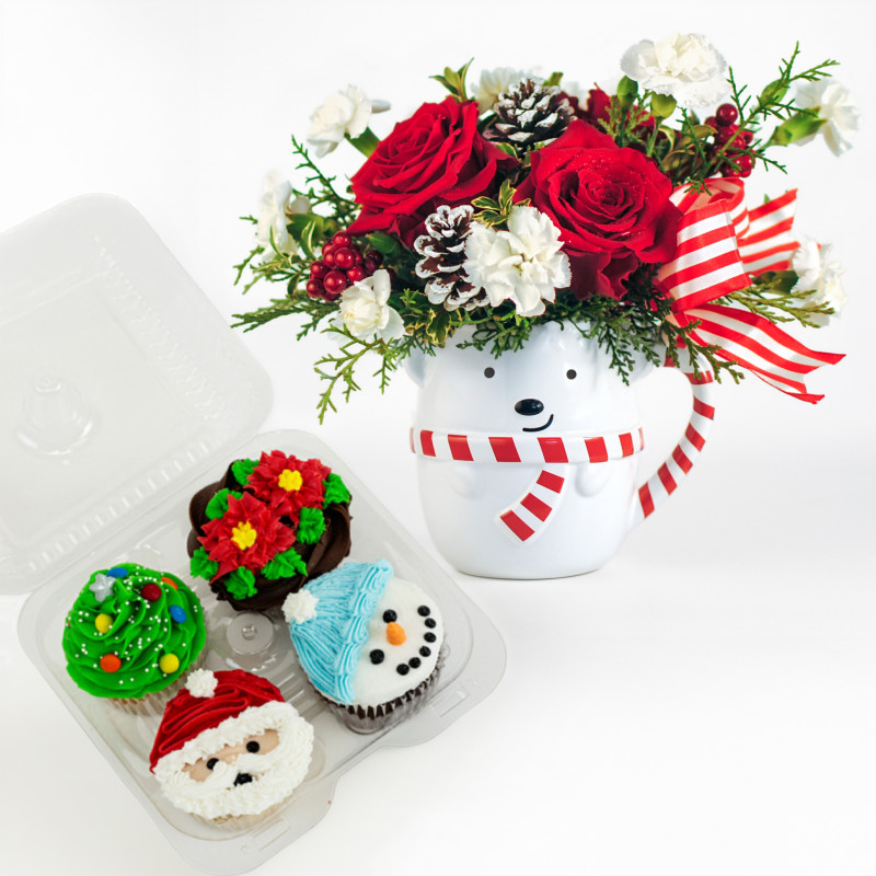 Frosty Sweets and Blooms Bundle - Same Day Delivery
