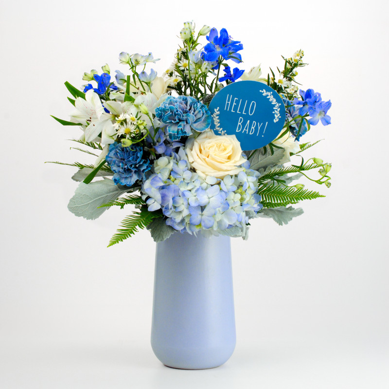 Hello Baby Boy Bouquet Grande - Same Day Delivery