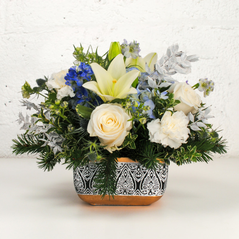 Snowy Serenity Centerpiece - Same Day Delivery