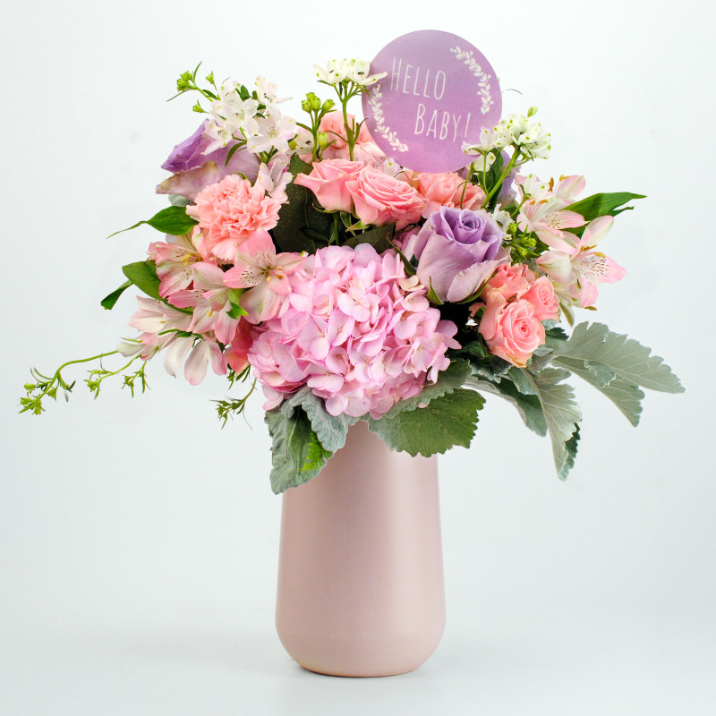 Hello Baby Girl Bouquet Grande - Same Day Delivery