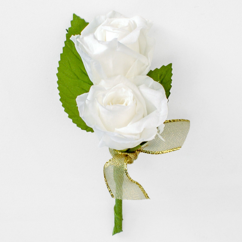 Timeless White and Gold Cuff Corsage - Same Day Delivery