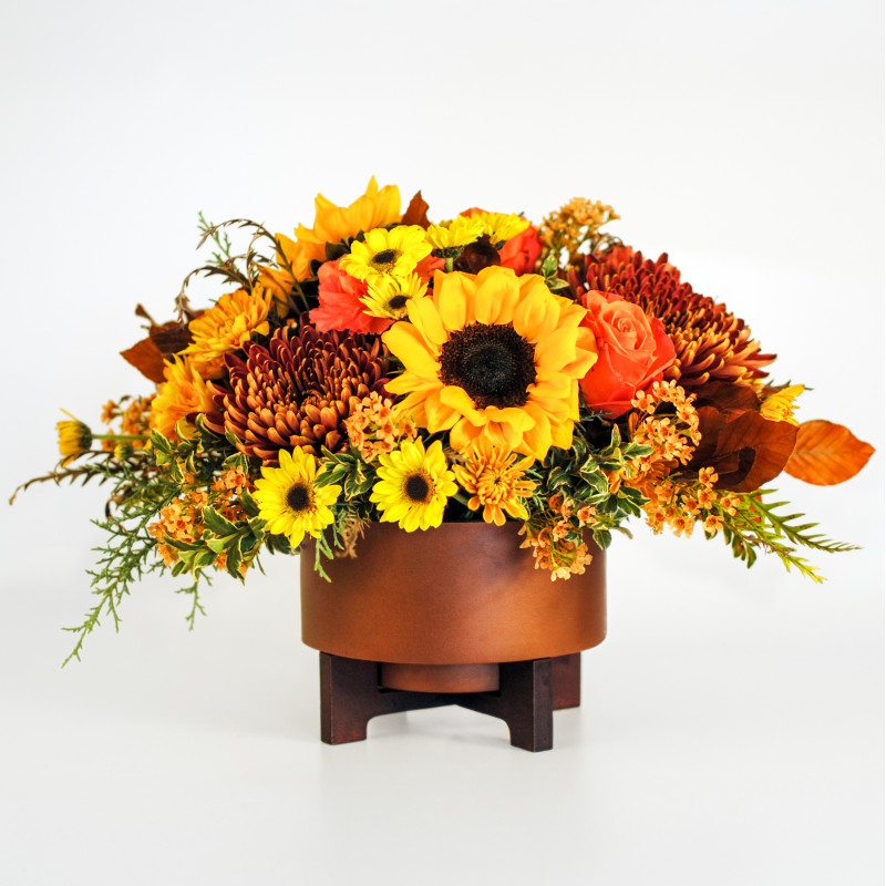 Sunset Harvest Centerpiece - Same Day Delivery
