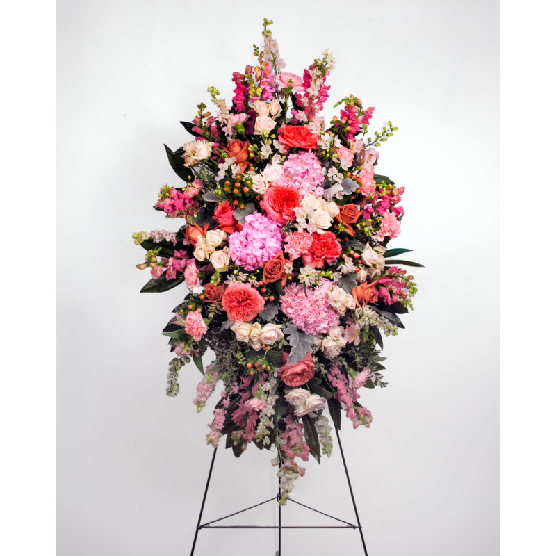 Blush Meadow Easel Spray - Same Day Delivery