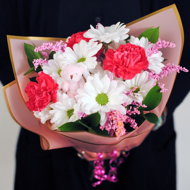 Pink Bear Hug Bouquet - Same Day Delivery