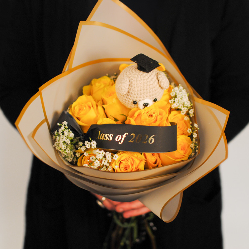 Golden Class of 2026 Graduation Bouquet - Same Day Delivery