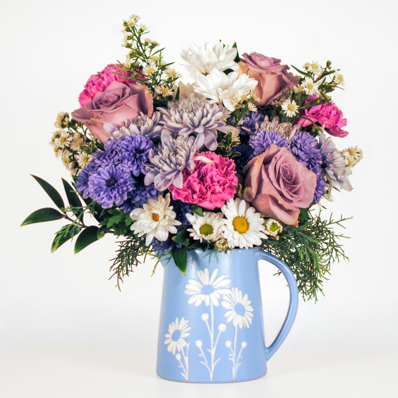 Daisy Daydream Pitcher Bouquet - Same Day Delivery
