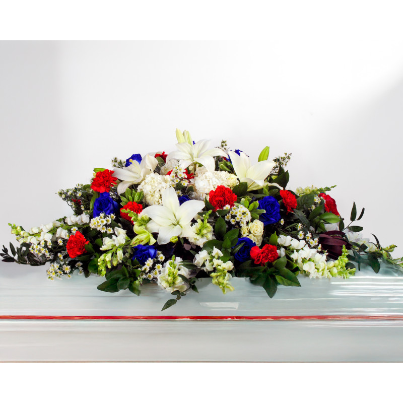 Stars and Stripes Remembrance Casket Spray - Same Day Delivery