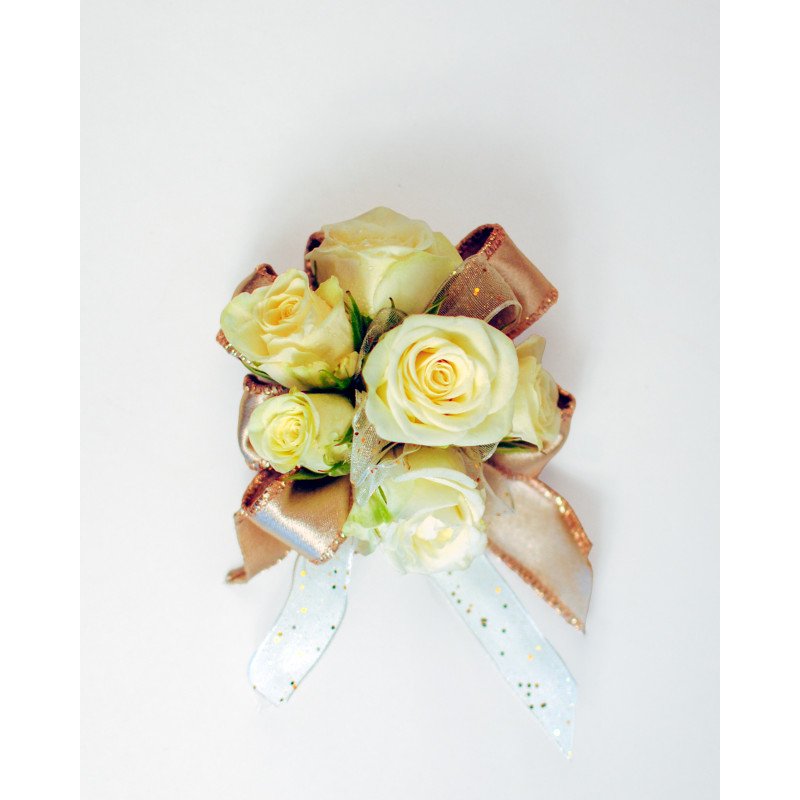 Ivory Luxe Wrist Corsage - Same Day Delivery