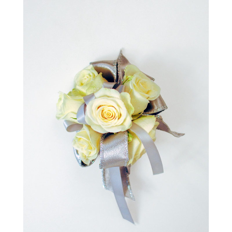 Platinum Dream Wrist Corsage - Same Day Delivery