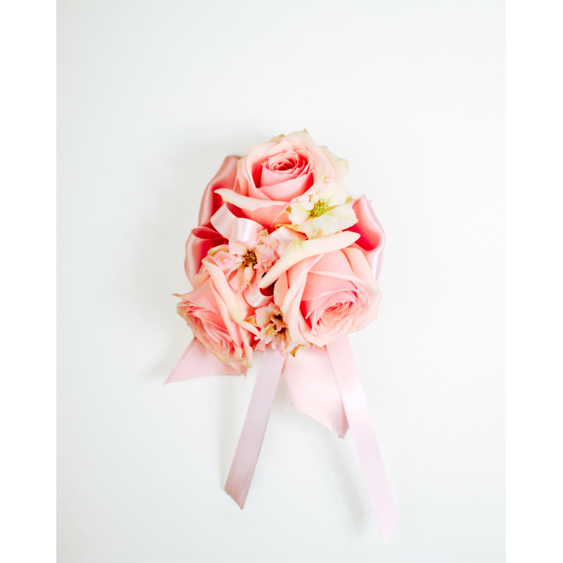 Blushing Elegance Wrist Corsage - Same Day Delivery