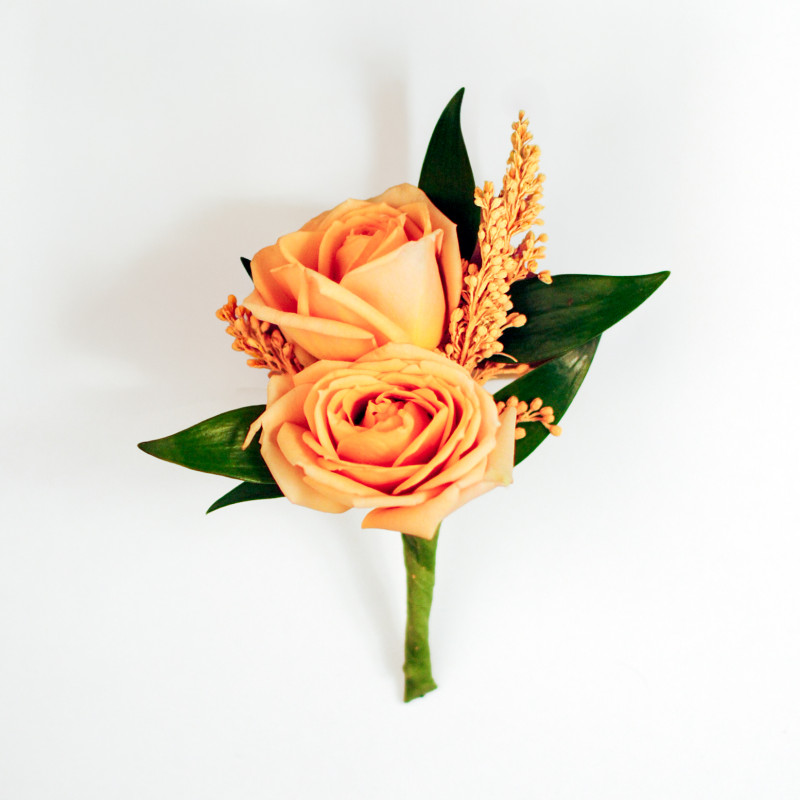 Latte Peach Glow Boutonniere - Same Day Delivery