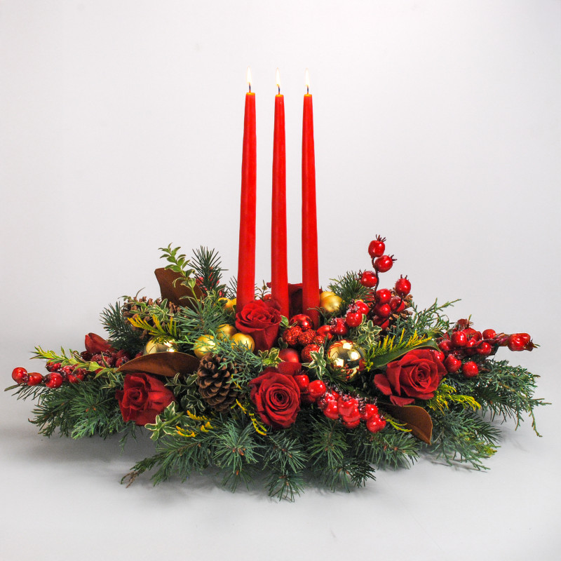 Canandaigua Christmas Centerpiece - Same Day Delivery