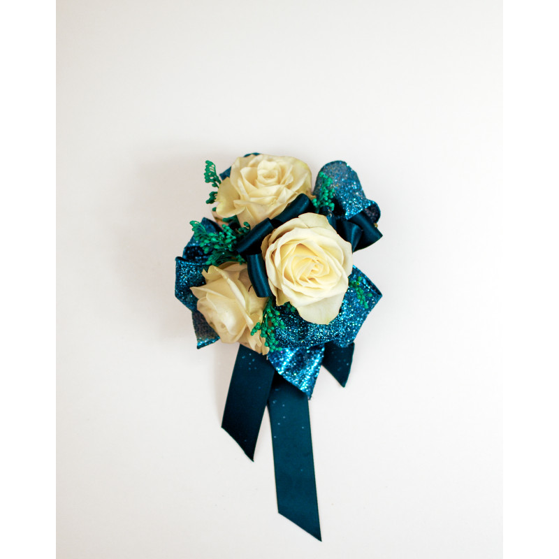 Teal Sparkle Wrist Corsage - Same Day Delivery