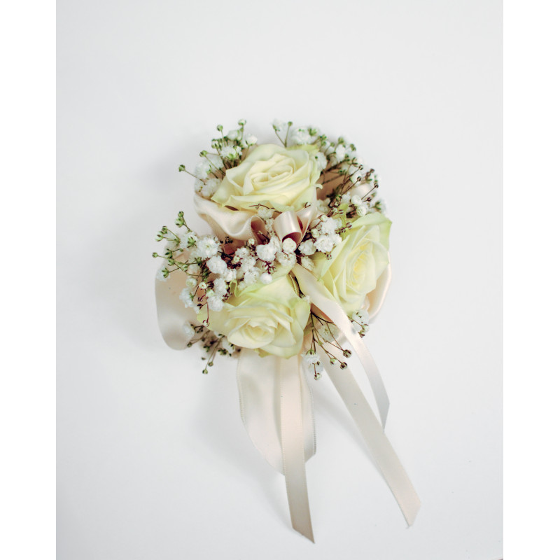 Ivory Cloud Wrist Corsage - Same Day Delivery